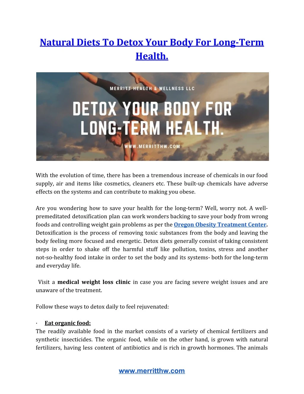 natural diets to detox your body for long term