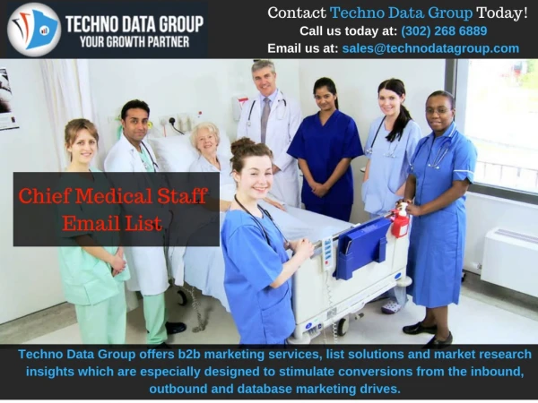 Chief Medical Staff Email List | Medical Marketing Lists | CMO Email List
