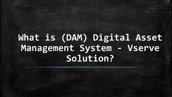 Vserve Solution - What is (DAM) Digital Asset Management System