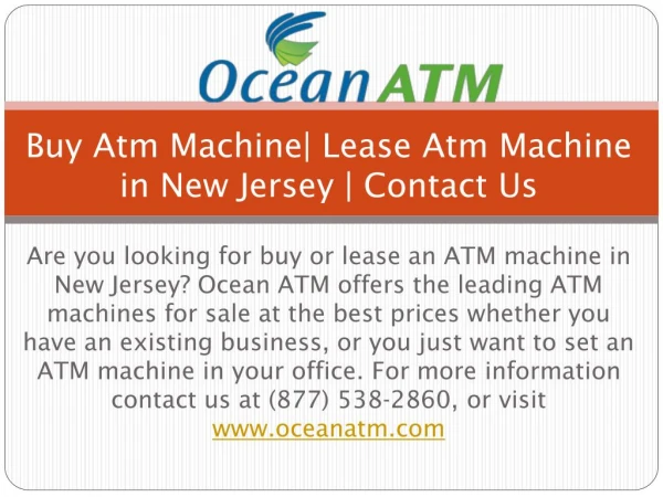 Buy Atm Machine| Lease Atm Machine in New Jersey | Contact Us