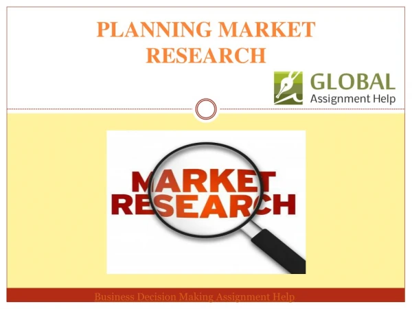 Marketing Research Planning for Decision Making in Business