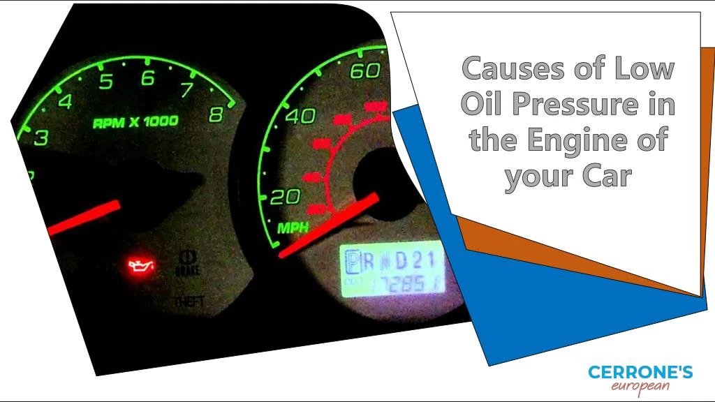 causes of low oil pressure in the engine of your