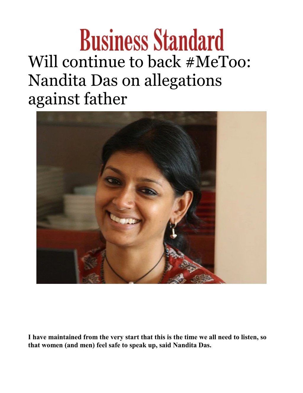 will continue to back metoo nandita