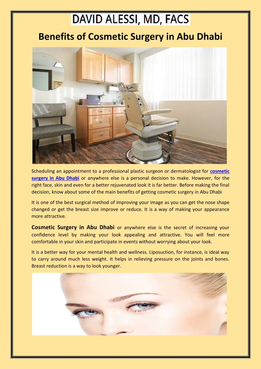 benefits of cosmetic surgery in abu dhabi