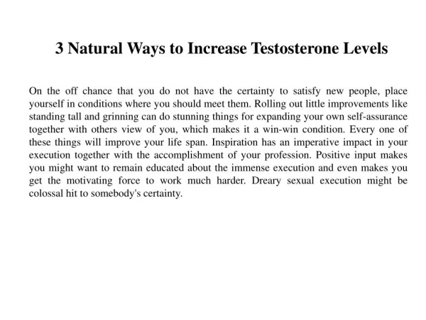 3 Natural Ways to Increase Testosterone Levels