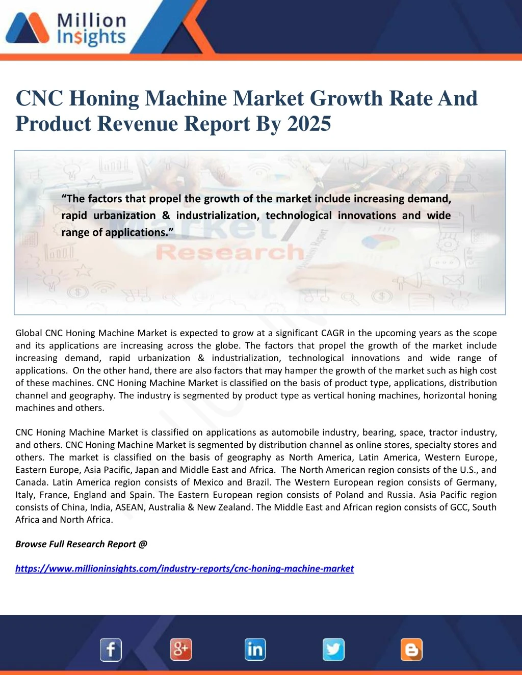 cnc honing machine market growth rate and product