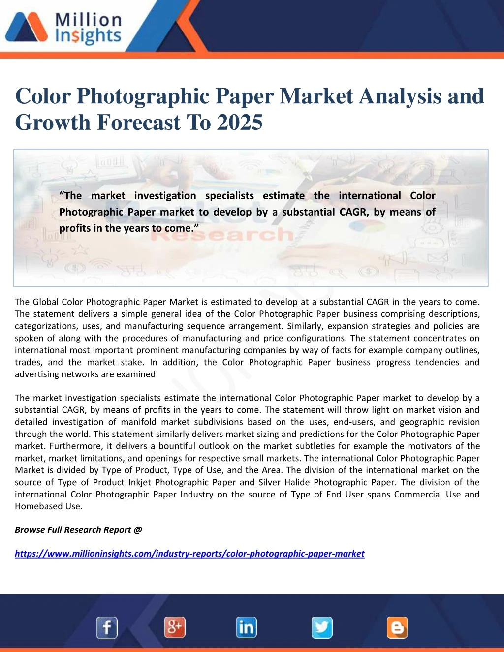 color photographic paper market analysis