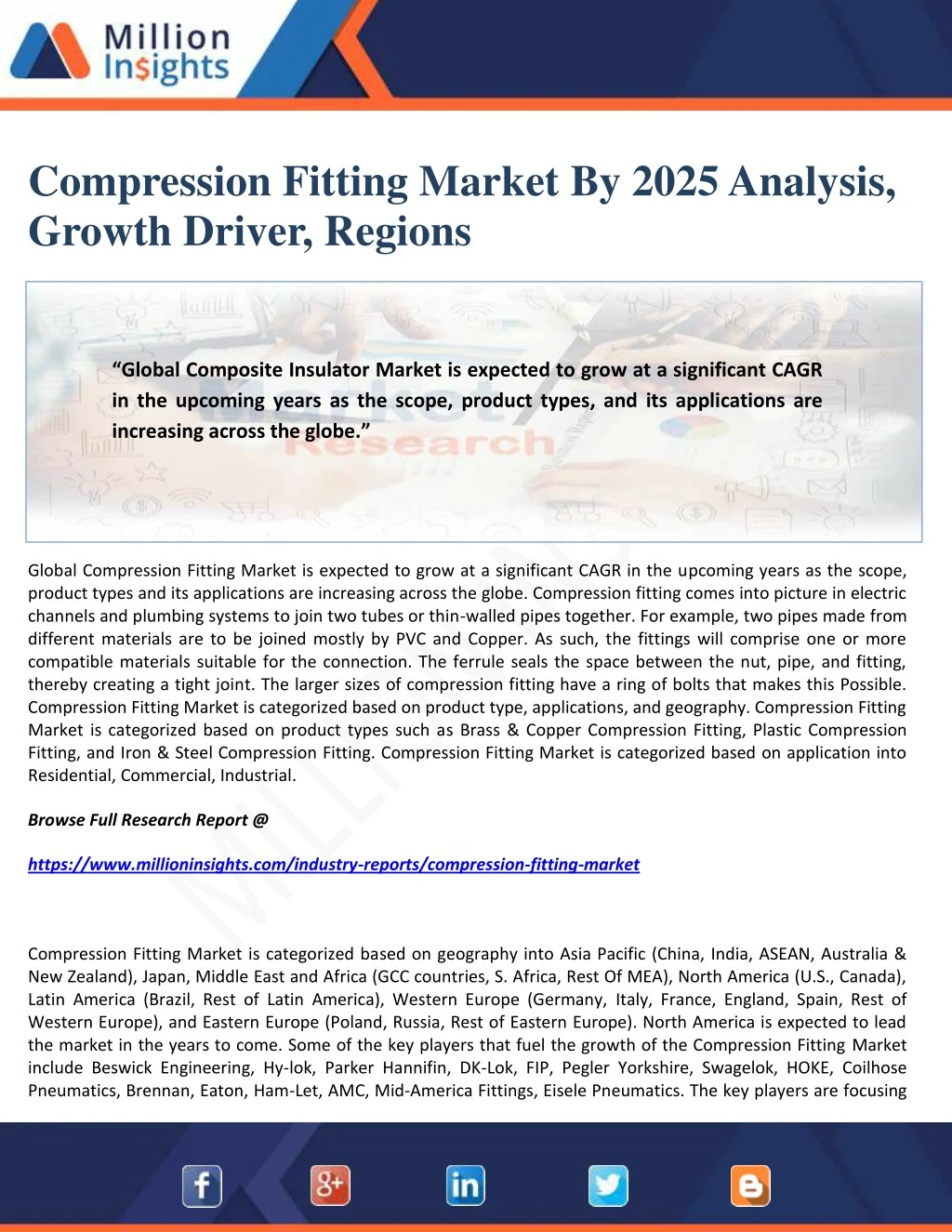 compression fitting market by 2025 analysis