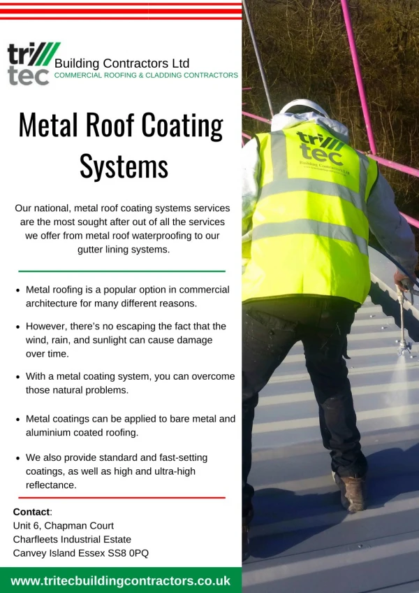 Metal Roof Coating Systems - Tritec Building Contractors UK