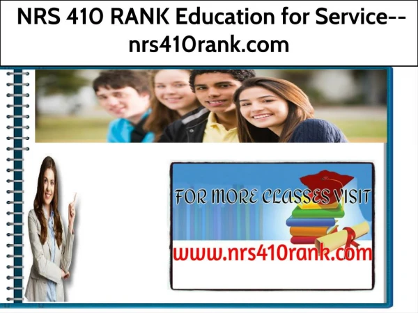 NRS 410 RANK Education for Service--nrs410rank.com