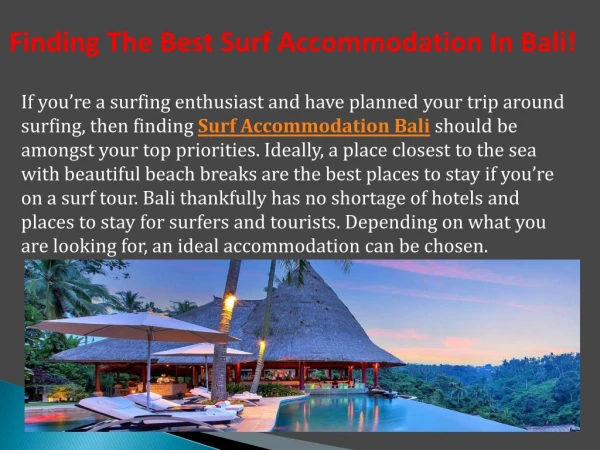 Finding The Best Surf Accommodation In Bali!