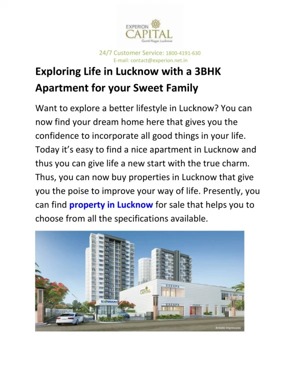 Exploring Life in Lucknow with a 3BHK Apartment for your Sweet Family