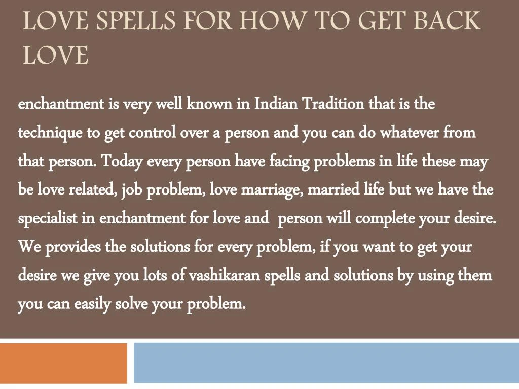 love spells for how to get back love