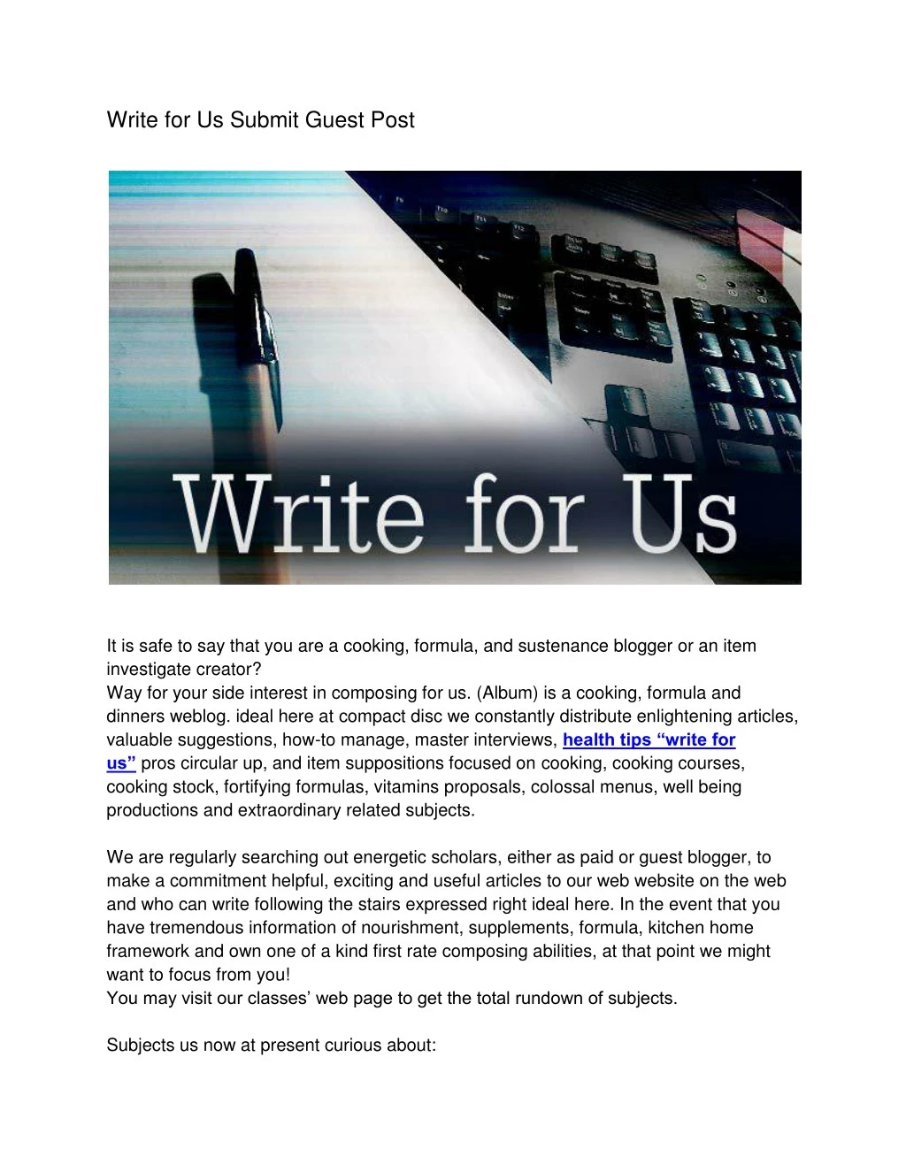 write for us submit guest post