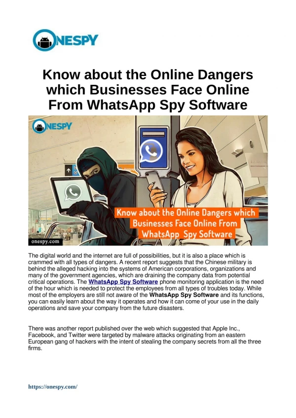 Know about the Online Dangers which Businesses Face Online From WhatsApp Spy Software