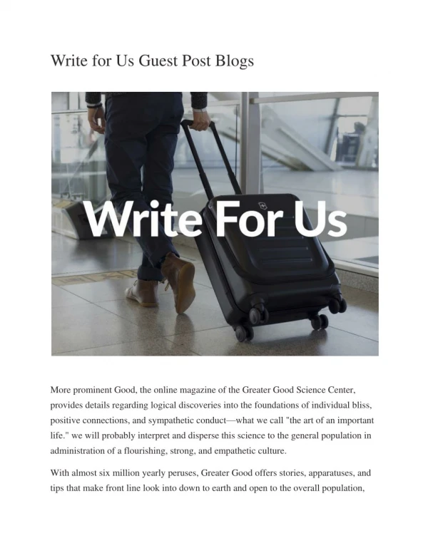 Write for Us Guest Post Blogs