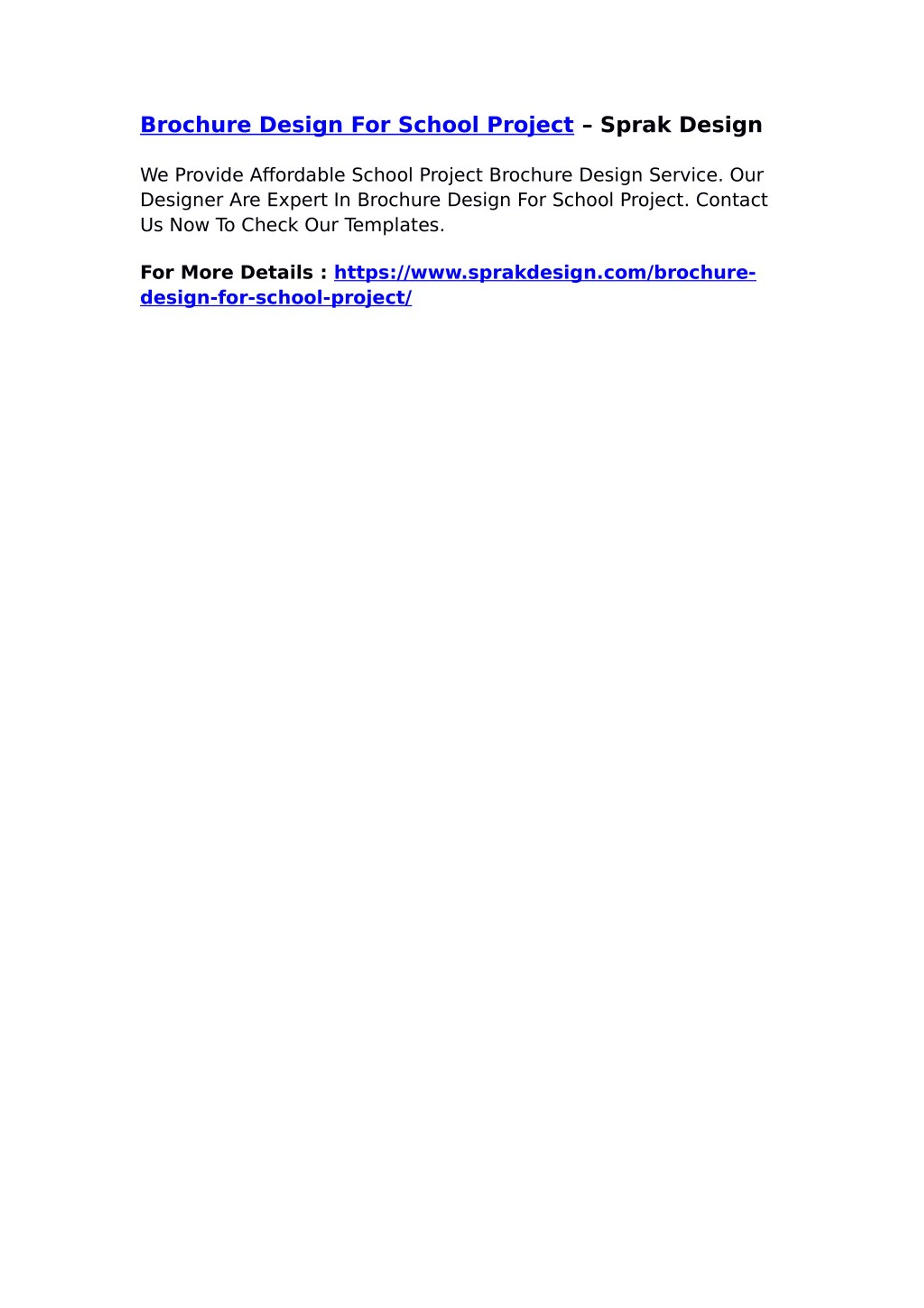 PPT - Brochure Design For School Project – Sprak Design PowerPoint ...