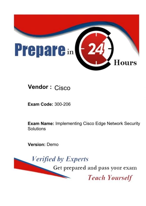 Cisco 300-206 Exam Dumps Questions - 2018 Cisco 300-206 Dumps PDF