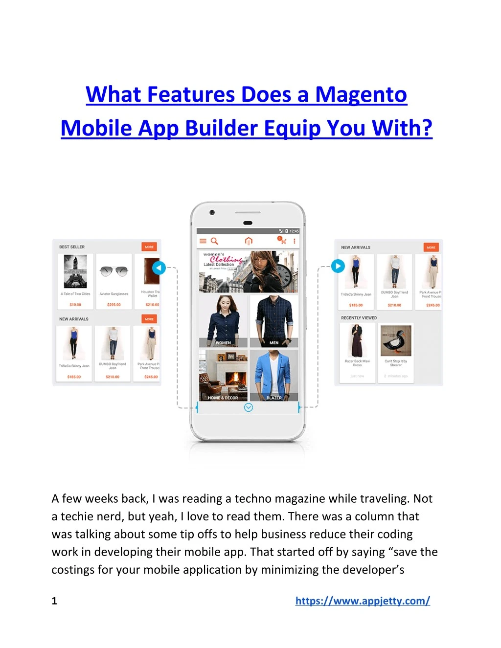 what features does a magento mobile app builder