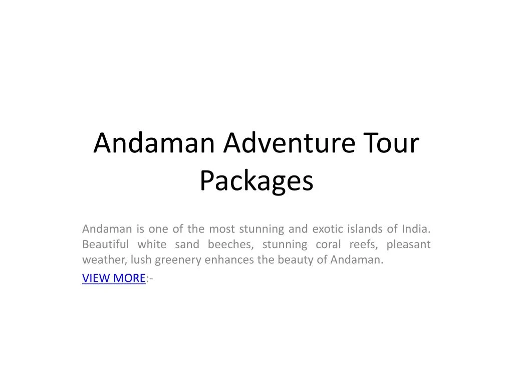 andaman adventure tour packages