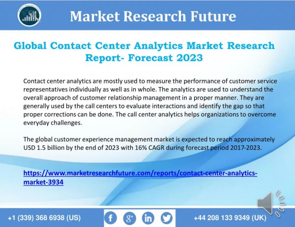 Contact Center Analytics Market Future Trends, Opportunities and Strong Growth in Future 2023