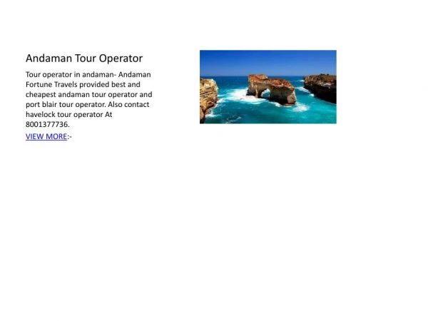 Andaman Tour Operator