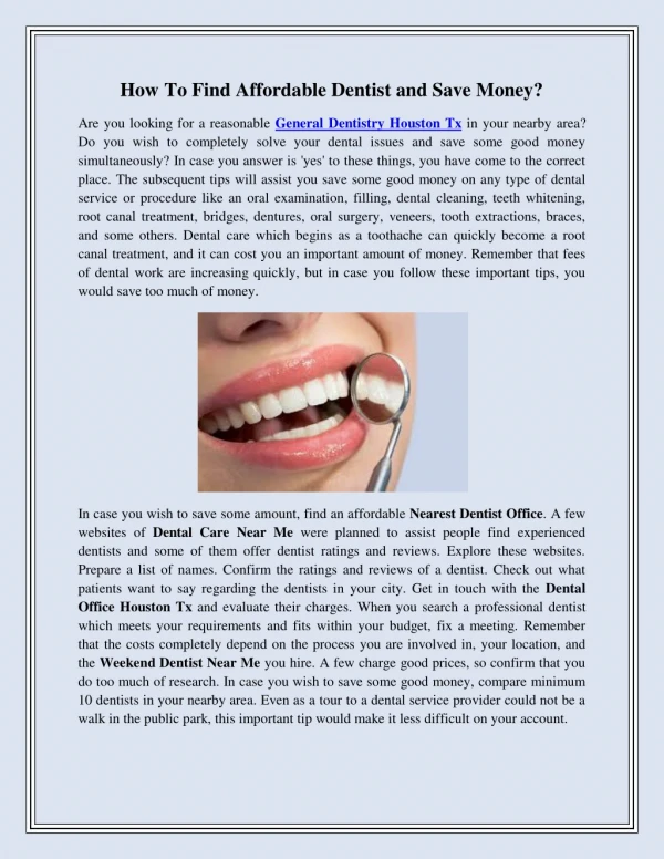 How To Find Affordable Dentist and Save Money