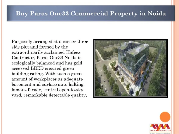 Buy Paras One33 Commercial Property in Noida