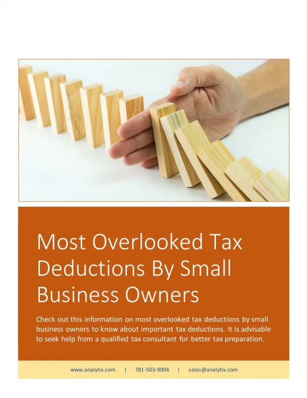 Most Overlooked Tax Deductions By Small Business Owners