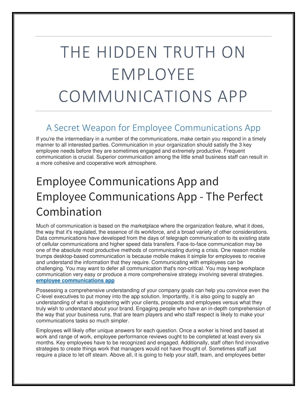 the hidden truth on employee communications app