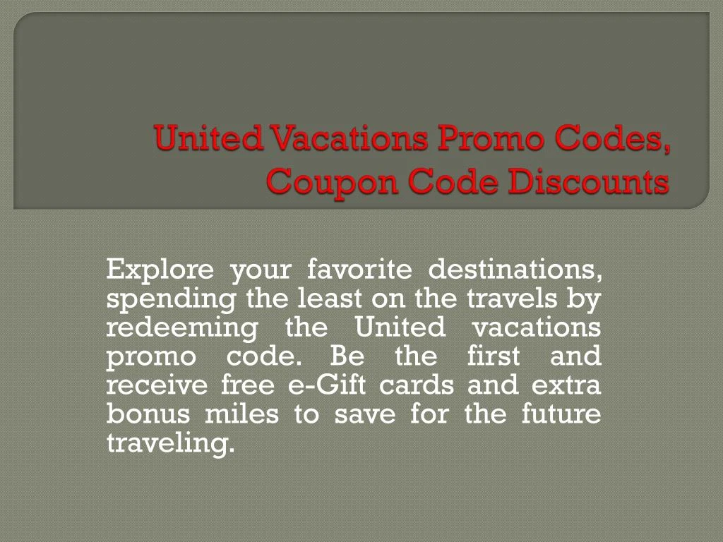 united vacations promo codes coupon code discounts