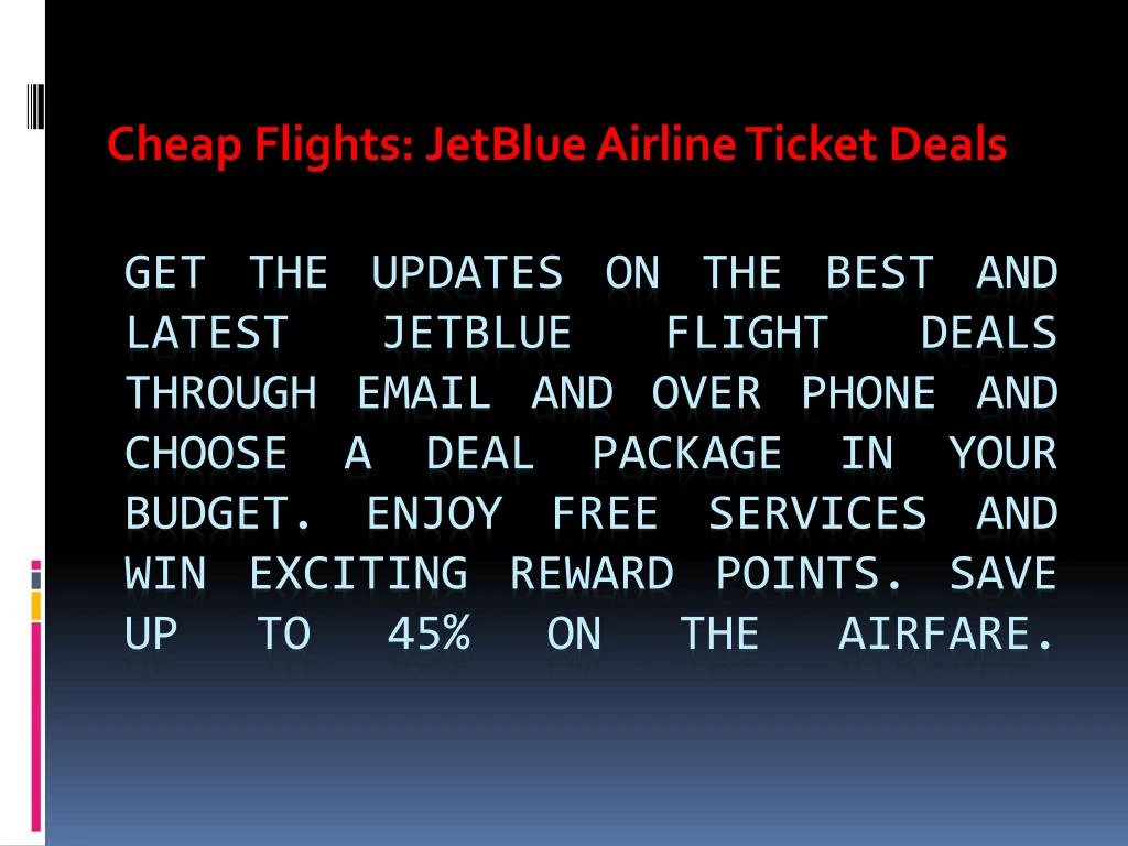 cheap flights jetblue airline ticket deals