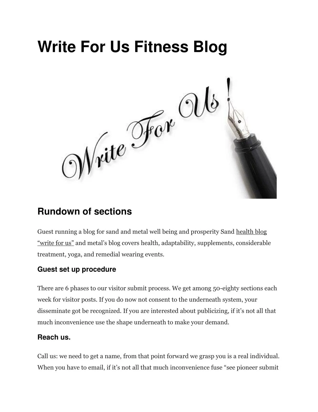 write for us fitness blog