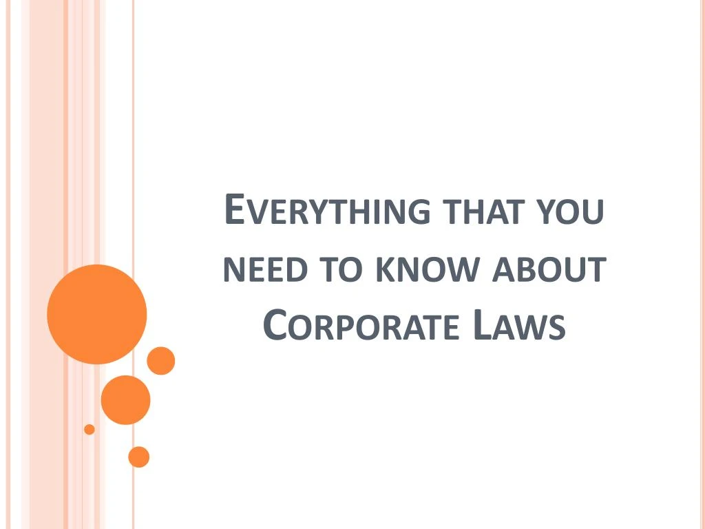 everything that you need to know about corporate laws
