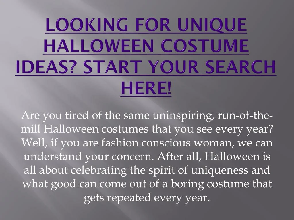 looking for unique halloween costume ideas start your search here
