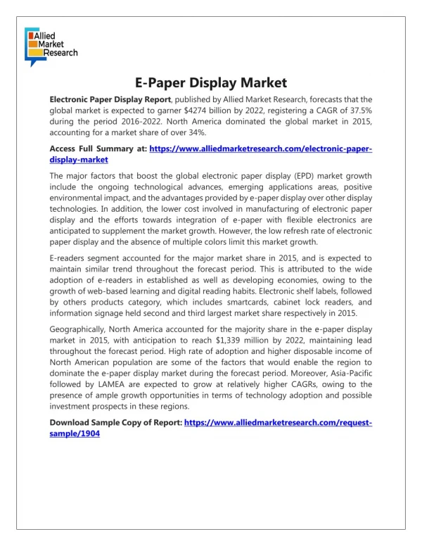 e paper display market
