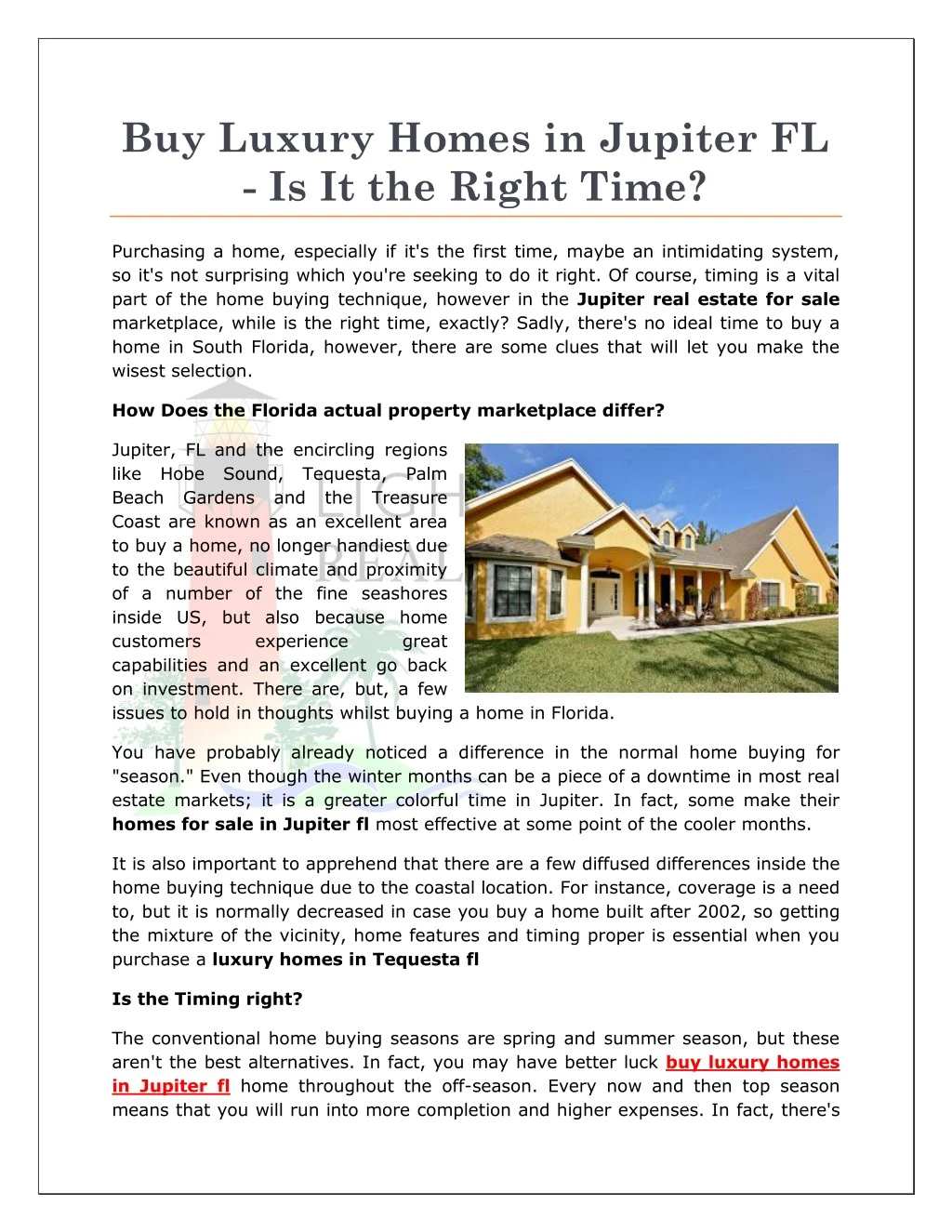 buy luxury homes in jupiter fl is it the right
