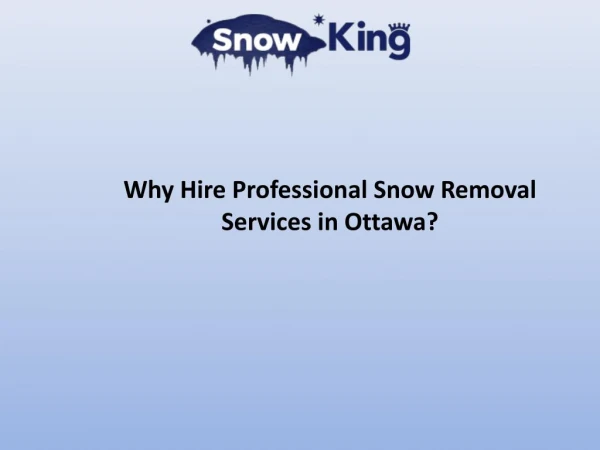 Hire Professional Snow Removal Services in Ottawa