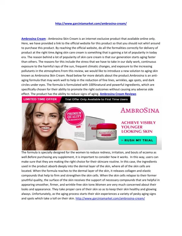 Ambrosina Cream Do Not Try - Before Read Side Effects Buy Now