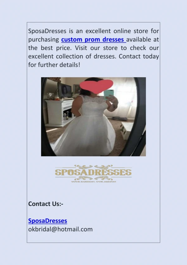 Custom Prom Dresses Available at Best Price