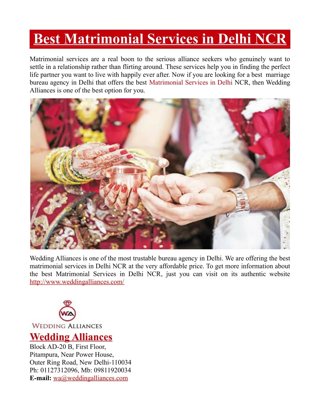 best matrimonial services in delhi ncr