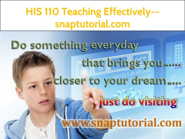 HIS 110 Teaching Effectively--snaptutorial.com