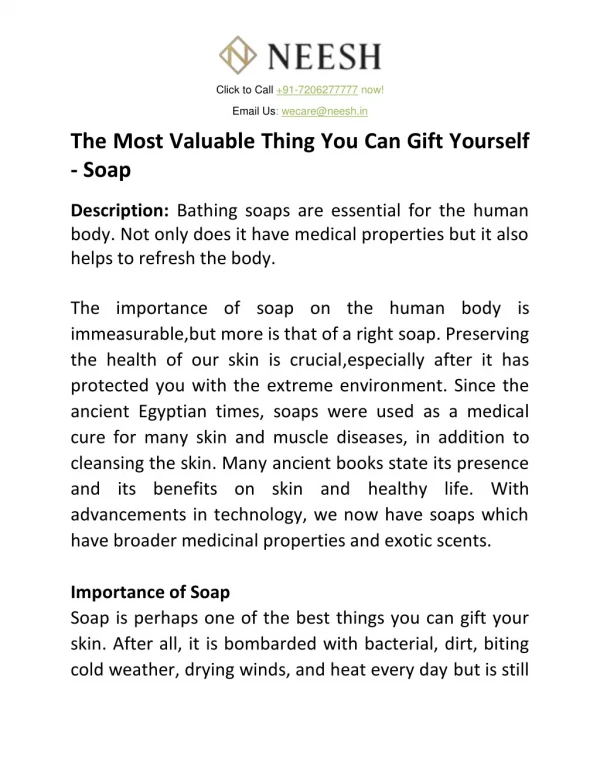 The Most Valuable Thing You Can Gift Yourself - Soap