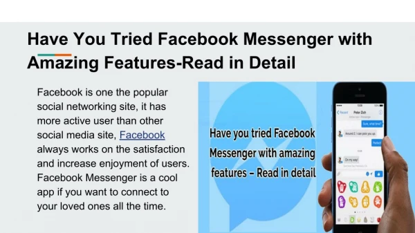 Have you tried Facebook Messenger with amazing features – Read in detail