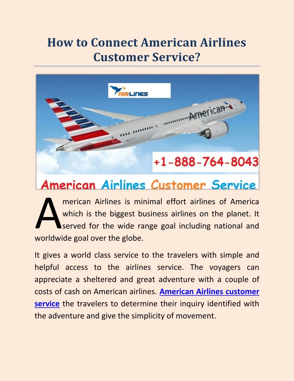 how to connect american airlines customer service
