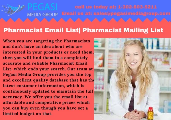 Buy the Pharmacist email list to strengthen your client base