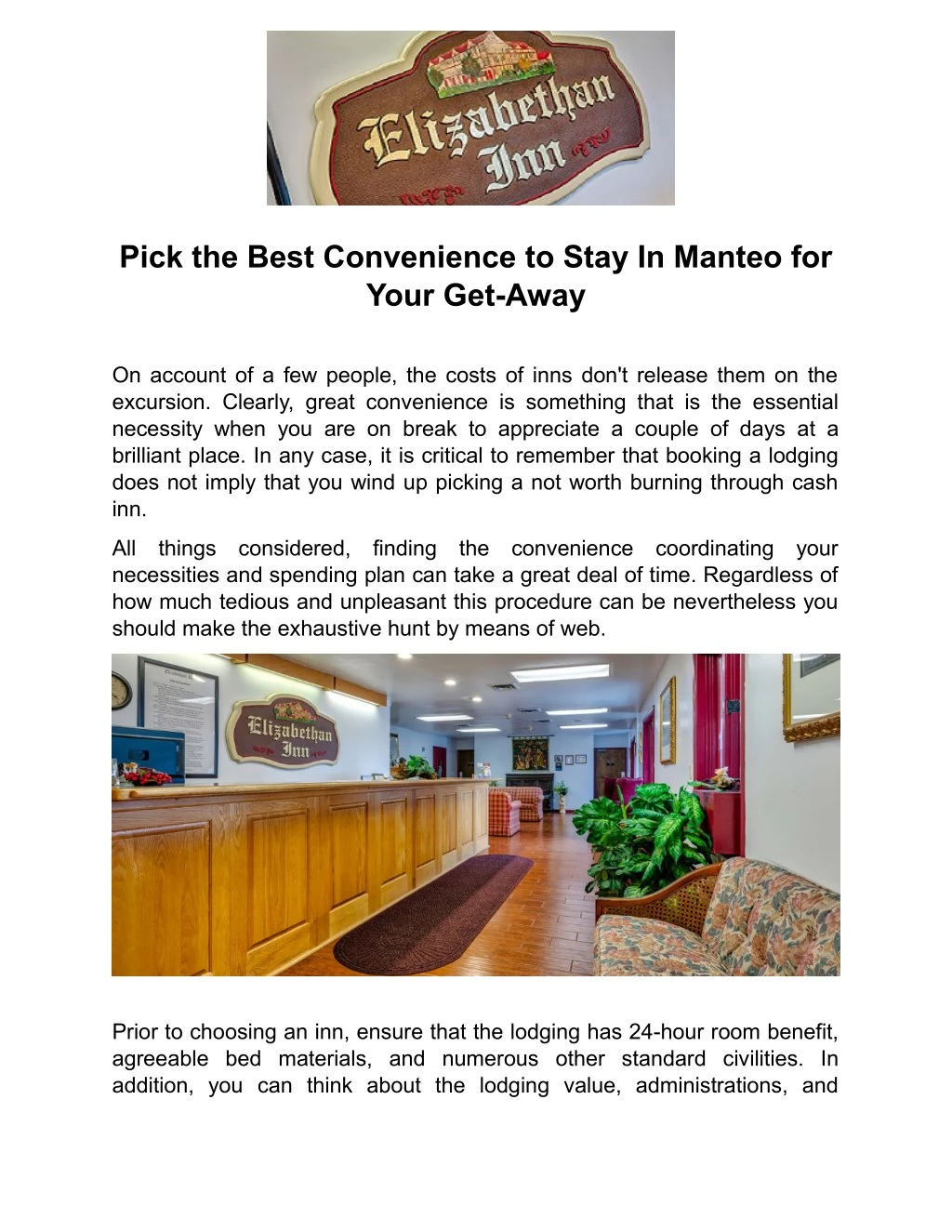 pick the best convenience to stay in manteo