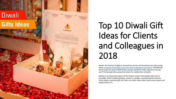 Top 10 Diwali Gift Ideas for Clients and Colleagues in 2018