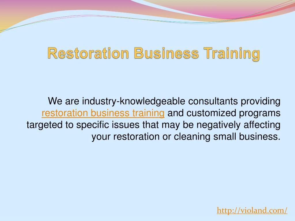 restoration business training