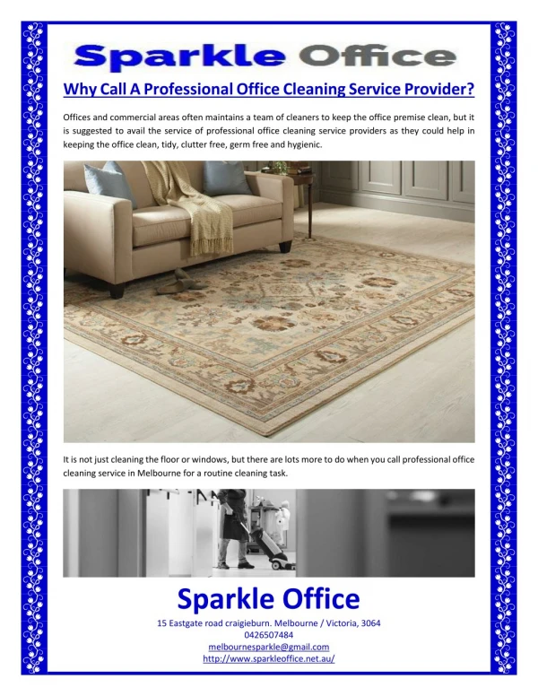 Why Call A Professional Office Cleaning Service Provider?
